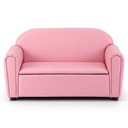 Kids Sofa Armrest Chair Lounge Couch Wood Construction Storage Box Living Room
