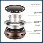 Korean-Style Round BBQ Grill - Portable Charcoal Grill for Outdoor, Backyard, Camping & Picnic - Compact Tabletop Smoker for Aut 5