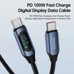 Toocki 100W USB C Cable for Samsung to 5A LED Digital Display High-Speed TypeC Wire for Xiaomi POCO Huawei USB Charger Data Cord 5