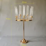 9 Heads Metal Candlestick Candelabra Candle Holders Stands Wedding Table Centerpieces Flower Vases Road Lead Party Decoration 4