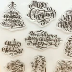 Alinacutle CLEAR STAMPS Christmas Sentiment Scrapbooking Card Album Paper Craft Rubber Roller Transparent Silicon Stamp 20102404 2