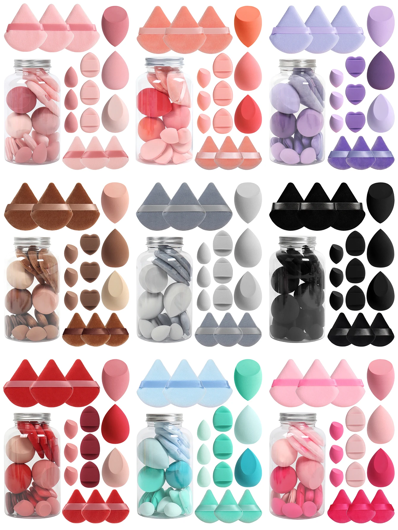 Spring 15 Cans,3 Loose Powder Puffs & 3 Mini Loose Powder Puffs & 3 Mini Makeup Eggs & 3 Mini Air Cushion Puffs, Foundation Mix Spring 15 Cans,3 Loose Powder Puffs & 3 Mini Loose Powder Puffs & 3 Mini Makeup Eggs & 3 Mini Air Cushion Puffs, Foundation Mix
