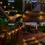 1-24PCS IP65 Waterproof Solar Garden Light Outdoor LED Solar Power Deck Lamps for Railing Stairs Step Fence Yard Patio Pathway 4