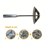 Premium All-Steel Hardened Hollow Hoe - Handheld Weeding Rake Durable and Rust-Resistant, Ideal for Vegetable Gardens 5