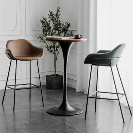 Nordic Iron Bar Chair Dining Light Luxury Creative Cafe Counter Barstool Simple Leisure High Stool Kitchen Furniture HY50DC