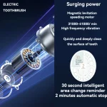 Sonic Electric Adult Toothbrush Rechargeable With 4 Replacement Brush Heads 5 Modes and 3 Intensity 2 Minute Intelligent Timer 4