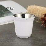 Summer New Simple Flat Bottom Cup Stainless Steel Double-layer Inner Tank Capsule Coffee Cup High-grade Solid Color Water Cup 5