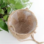 Garden Hanging Planter Macrame Plant Storage Basket Jute Rope Woven Indoor Outdoor Flower Pot Holder Plant Hangers Home Decor 2