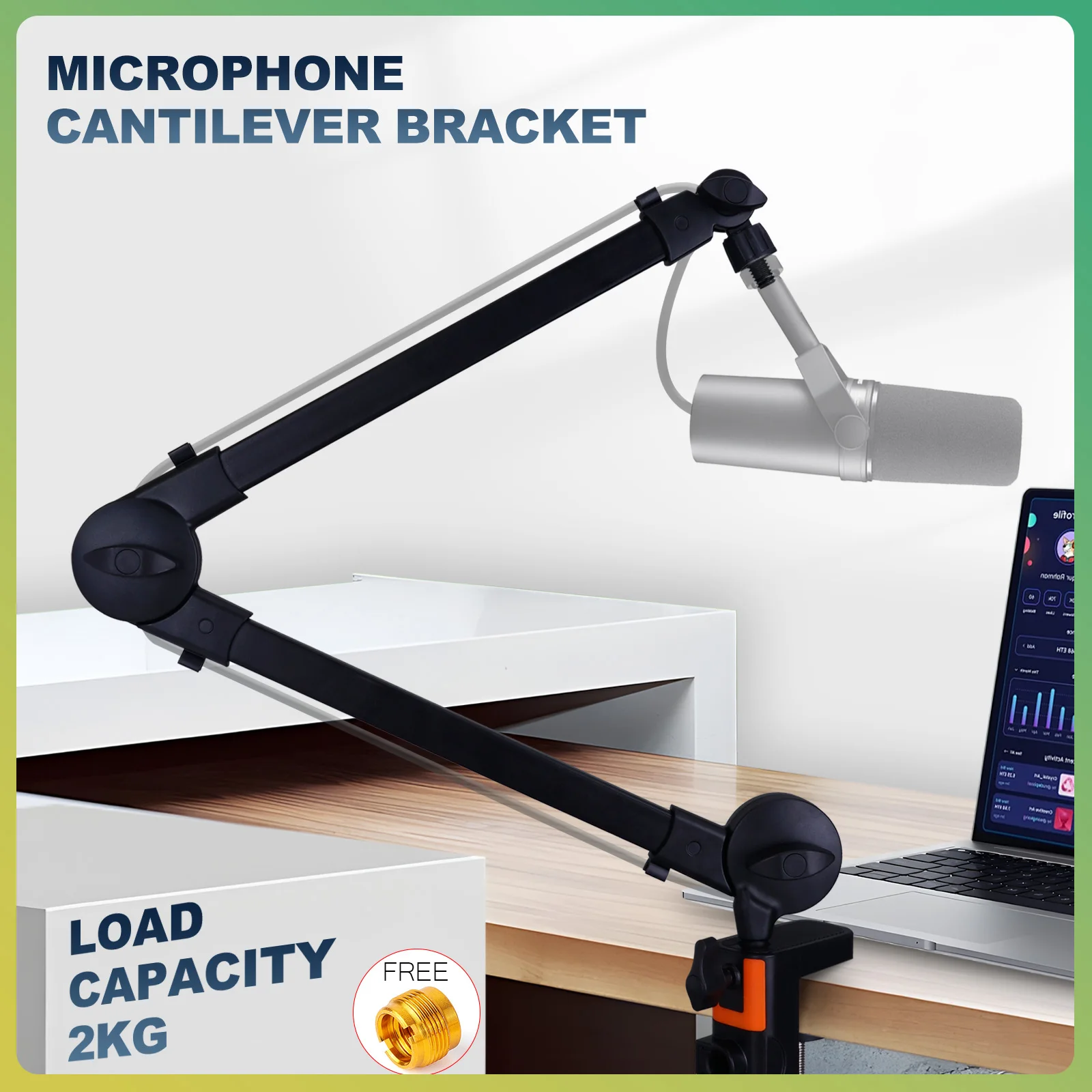 Microphone spring-free microphone cantilever stand live broadcast stand with built-in cable management clip desktop stand Microphone spring-free microphone cantilever stand live broadcast stand with built-in cable management clip desktop stand