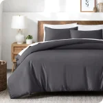 3pcs Lyocell Bamboo Fiber Duvet Cover Set,Luxury Solid Summer Silky Cooling Bedding Set(no Sheet),Single Quilt Cover+Pillowcases 4
