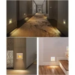 PIR Motion Detector Light Sensor led lights AC 110V-240V Recessed staircase bedroom wall lamp led night light 6