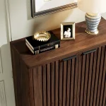 Tribesigns 6-Tier Shoe Cabinet with Louvered Doors, Large Wooden Shoe Storage Cabinet with Adjustable Shelves 5