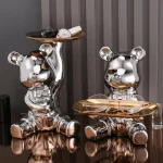 Home Decor Ceramic Colorful Plating Bear Storage Box Home Living New Room Desktop Tray Decorative Statue Money Box Ornaments 3