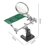 Soldering Iron Station Stand With Welding Magnifying Glass Clip Clamp Third Hand Helping Desktop Magnifier Soldering Repair Tool 6