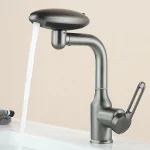 Multi Functional Waterfall Basin Faucet 4 Water Outlet Mode Spray Faucet 360°Rotation,Hot Cold Water Sink Mixer Tap For Bathroom 3