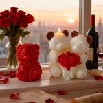 Love Rose Bear Silicone Candle Mold Handmade Valentine's Day Gifts Gypsum Resin Mould DIY Home Decoration Crafts Making Molds 3