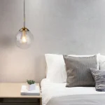 Modern Luxury Metal Chandelier Nordic Creative LED Glass Pendant Lamp Living Room Dining Room Bedside Simple Small Hanging Lamp 5