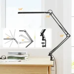 LED Desk Lamp Long Arm Foldable Clamp Adjustable Eye Caring Light with 3 Color Modes Dimmable for Reading Study and Office Work 5