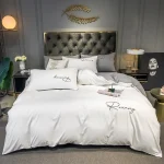 High-quality Embroidered Queen Bedding Set King Size Soft Skin Friendly Duvet Cover Set with Bed Sheet Simple Blanket Cover Sets 2