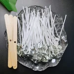 Multiple Sizes Waxed Cotton Thread Candle Wick 100pcs/set Smokeless Wick & Holder Candle Making Set Accessories Wicks Bracket 3