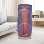 900W Portable Electric Clothes Dryer Large-capacity with Towel Rack PTC Heating Round Outer Cover for Homes, Apartments
