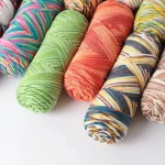 2 PCs Colorful 5-strand Dyed Milk Cotton Baby Sweater Yarn Self Woven Scarf Medium Thick Handmade DIY Woven Crochet Material Bag 4