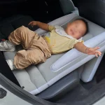 Infant Inflatable Mattress Kids Car Rear Car Mat Foldable Airplane Mattress Outdoor Travel Thickened Flocking Air Mattress 4