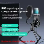 Gaming Computer Professional Condenser Microphone Mic PC Laptop USB Wired Live Streaming Podcast Studio Mike Kit Gamer Karaoke 6
