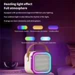 New Hot K12 Bluetooth Speaker Portable Home Cute Karaoke Mini Wireless Audio with Microphone K Song Family Singing Machine 3