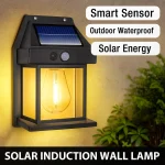 Solar Outdoor Waterproof LED Wall Light Powerful Solar Energy Lamp with Light Sensor for Garden Yard Fence House Decoration 2