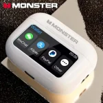 MONSTER Wireless Bluetooth 5.3 Earphones LCD Touch Screen Headphones ANC Noise Reduction Headset Built In HD Mic  Music Earbuds