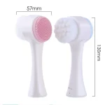 3D Double Silicone Facial Cleansing Brush Manual Massage Facial Brush Soft Bristles Exfoliator Double Sided Face Wash Brush 6