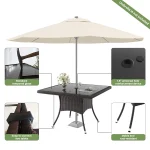 10 Piece Patio Dining Set All-Weather Wicker Outdoor Patio Furniture Set W/Tempered Glass Tabletop, Removable, Customized 4