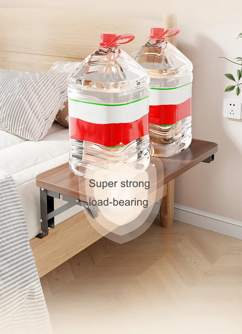Foldable Bed Side Table Tray Organizer,Clip On Nightstand Bed Side Table Storage for Adult Kids,Bedside Shelf Desk Organizer