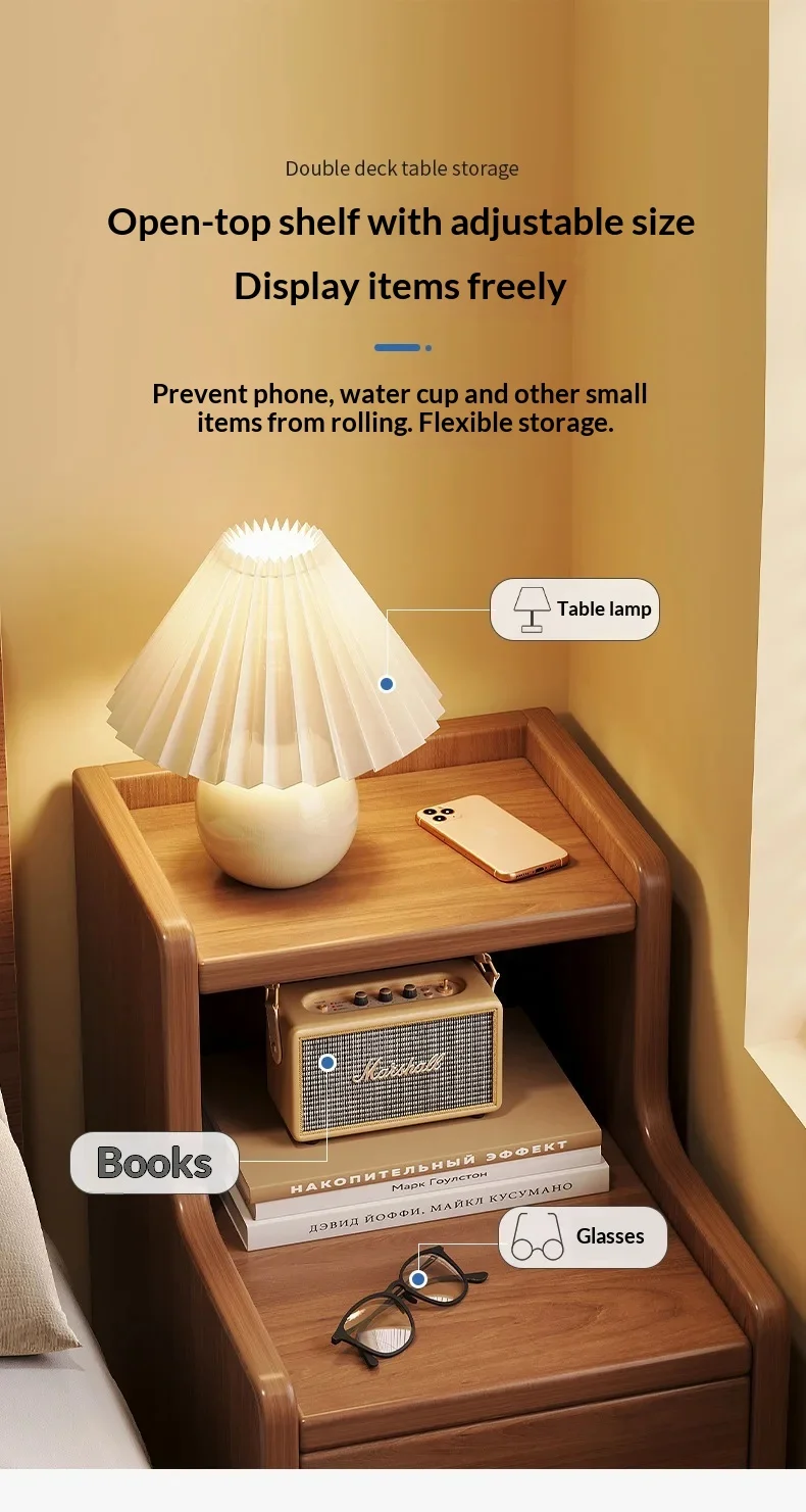 Modern New Chinese Style Nightstand - Narrow Solid Wood Bedside Table with Storage Drawer, Minimalist Bedroom Furniture Modern New Chinese Style Nightstand - Narrow Solid Wood Bedside Table with Storage Drawer, Minimalist Bedroom Furniture