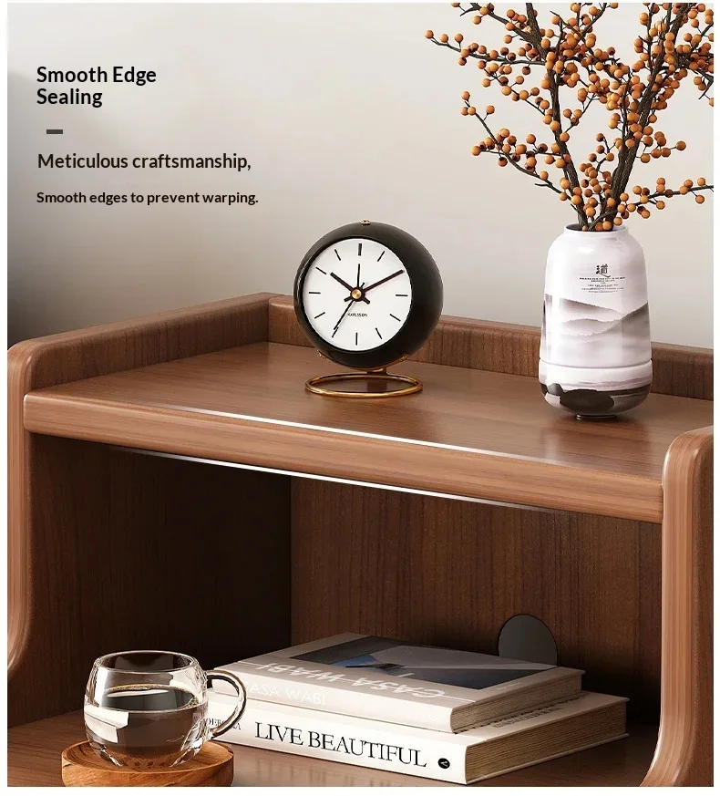 Modern New Chinese Style Nightstand - Narrow Solid Wood Bedside Table with Storage Drawer, Minimalist Bedroom Furniture Modern New Chinese Style Nightstand - Narrow Solid Wood Bedside Table with Storage Drawer, Minimalist Bedroom Furniture