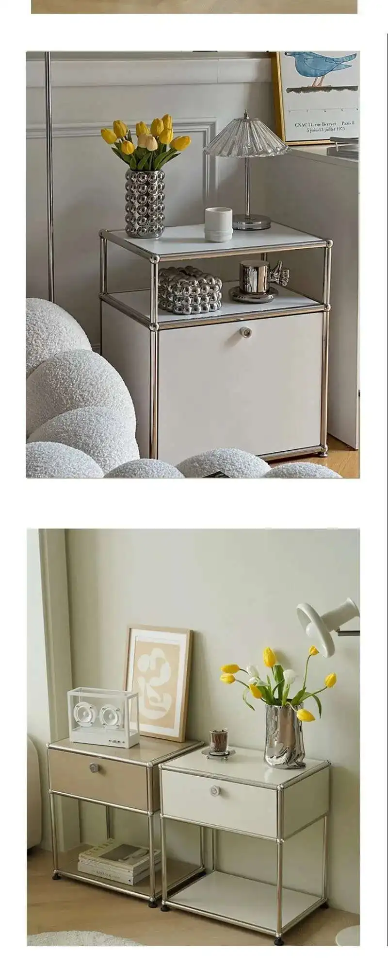 Minimalist Nightstand Medieval Bedroom Furniture Module Storage TV Side Cabinet Modern Stainless Steel Frame Bedside Table g Minimalist Nightstand Medieval Bedroom Furniture Module Storage TV Side Cabinet Modern Stainless Steel Frame Bedside Table g