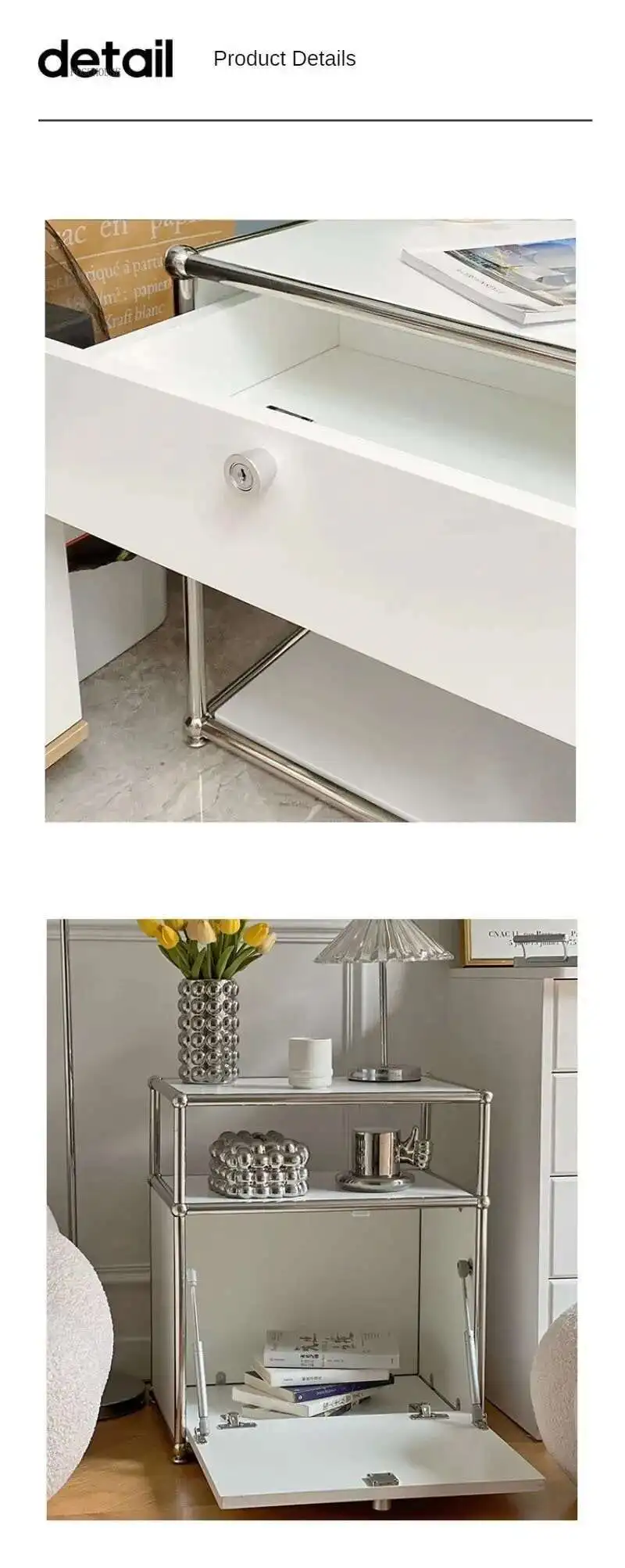 Minimalist Nightstand Medieval Bedroom Furniture Module Storage TV Side Cabinet Modern Stainless Steel Frame Bedside Table g Minimalist Nightstand Medieval Bedroom Furniture Module Storage TV Side Cabinet Modern Stainless Steel Frame Bedside Table g