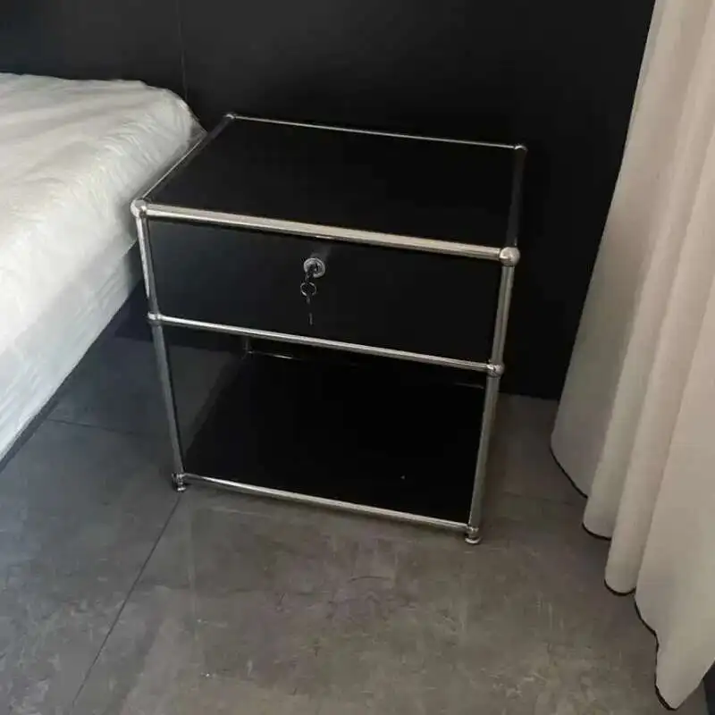 Minimalist Nightstand Medieval Bedroom Furniture Module Storage TV Side Cabinet Modern Stainless Steel Frame Bedside Table g Minimalist Nightstand Medieval Bedroom Furniture Module Storage TV Side Cabinet Modern Stainless Steel Frame Bedside Table g