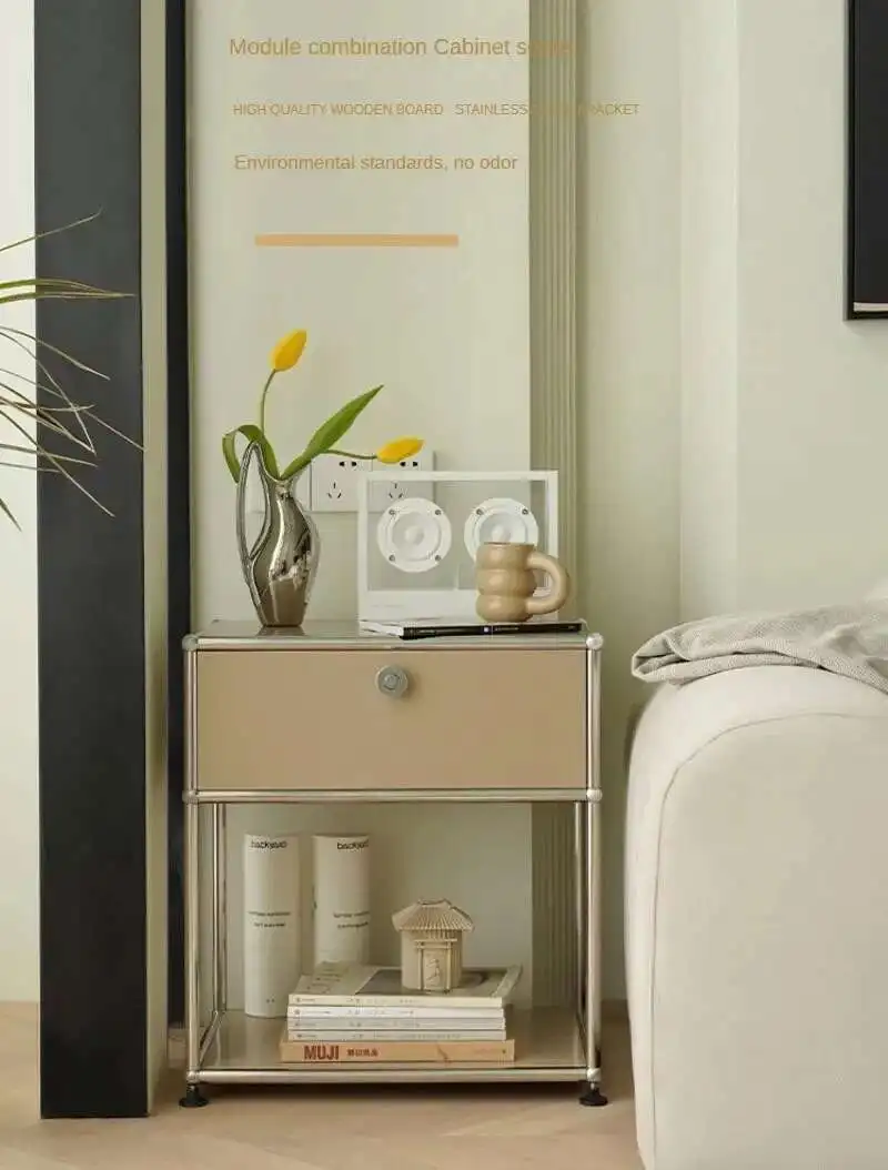 Minimalist Nightstand Medieval Bedroom Furniture Module Storage TV Side Cabinet Modern Stainless Steel Frame Bedside Table g Minimalist Nightstand Medieval Bedroom Furniture Module Storage TV Side Cabinet Modern Stainless Steel Frame Bedside Table g