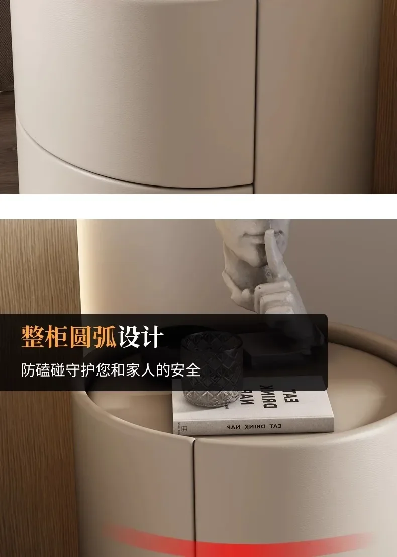 New Nordic Solid Wood Round Bedside Table, Modern Simple Small Bedroom Storage Cabinet, Living Room Afas Cabinet, Home Furniture New Nordic Solid Wood Round Bedside Table, Modern Simple Small Bedroom Storage Cabinet, Living Room Afas Cabinet, Home Furniture