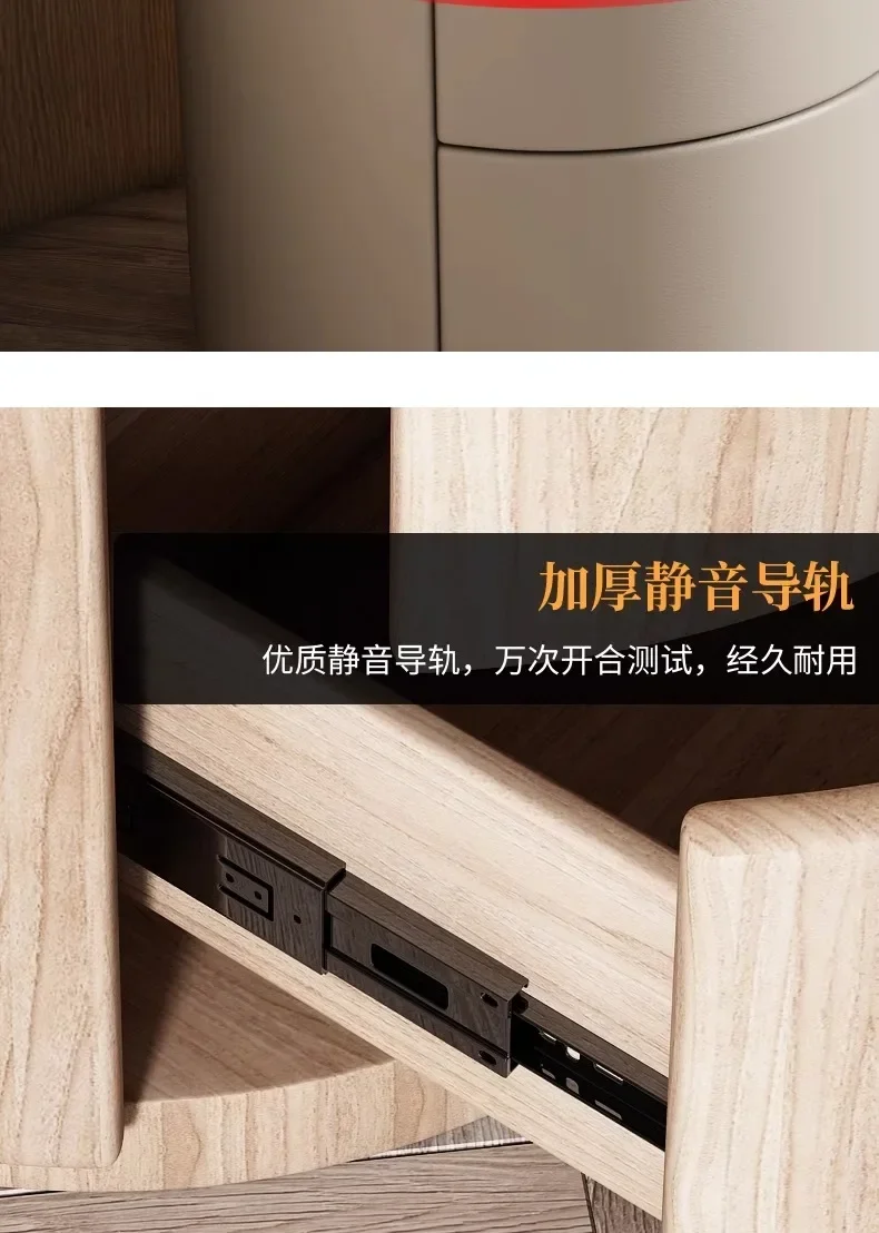 New Nordic Solid Wood Round Bedside Table, Modern Simple Small Bedroom Storage Cabinet, Living Room Afas Cabinet, Home Furniture New Nordic Solid Wood Round Bedside Table, Modern Simple Small Bedroom Storage Cabinet, Living Room Afas Cabinet, Home Furniture