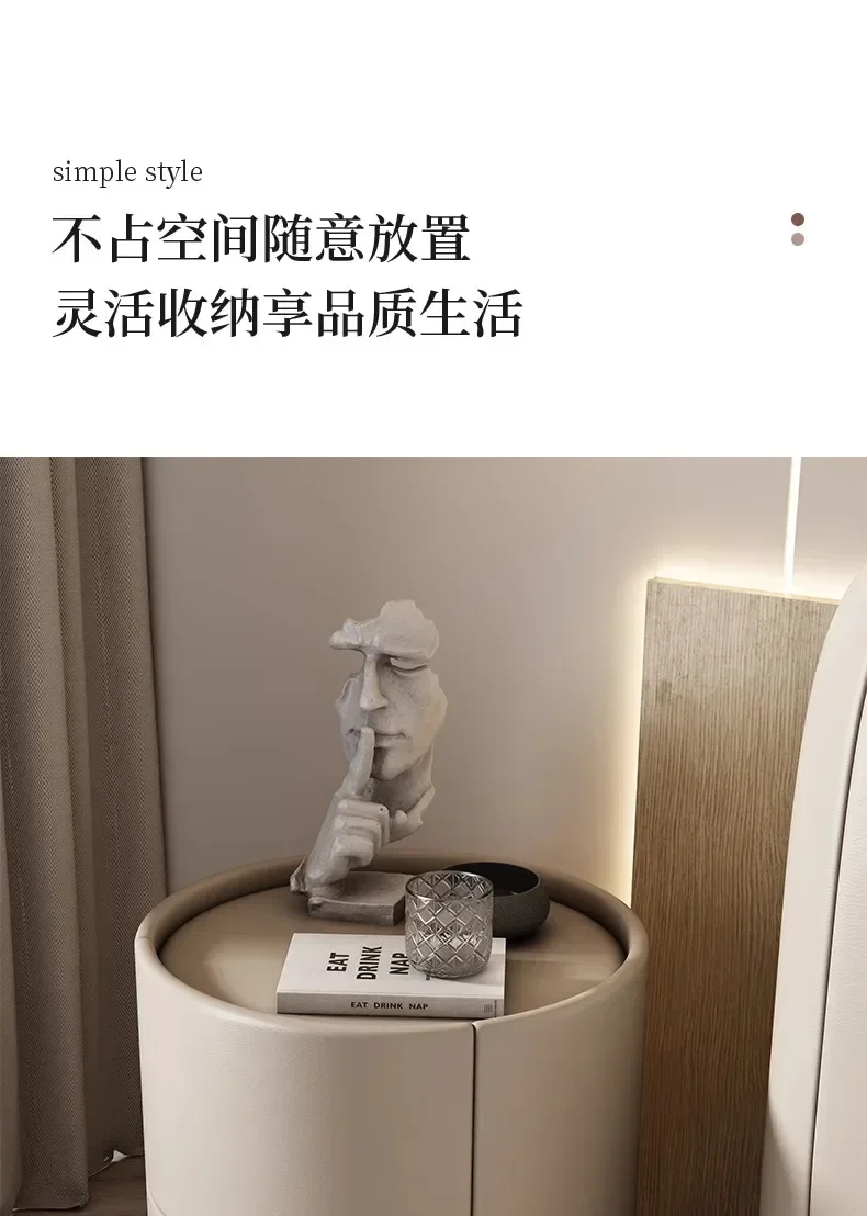 New Nordic Solid Wood Round Bedside Table, Modern Simple Small Bedroom Storage Cabinet, Living Room Afas Cabinet, Home Furniture New Nordic Solid Wood Round Bedside Table, Modern Simple Small Bedroom Storage Cabinet, Living Room Afas Cabinet, Home Furniture