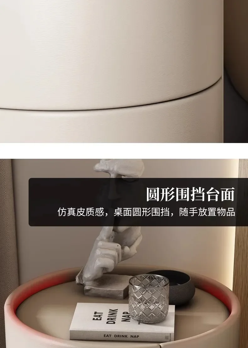 New Nordic Solid Wood Round Bedside Table, Modern Simple Small Bedroom Storage Cabinet, Living Room Afas Cabinet, Home Furniture New Nordic Solid Wood Round Bedside Table, Modern Simple Small Bedroom Storage Cabinet, Living Room Afas Cabinet, Home Furniture