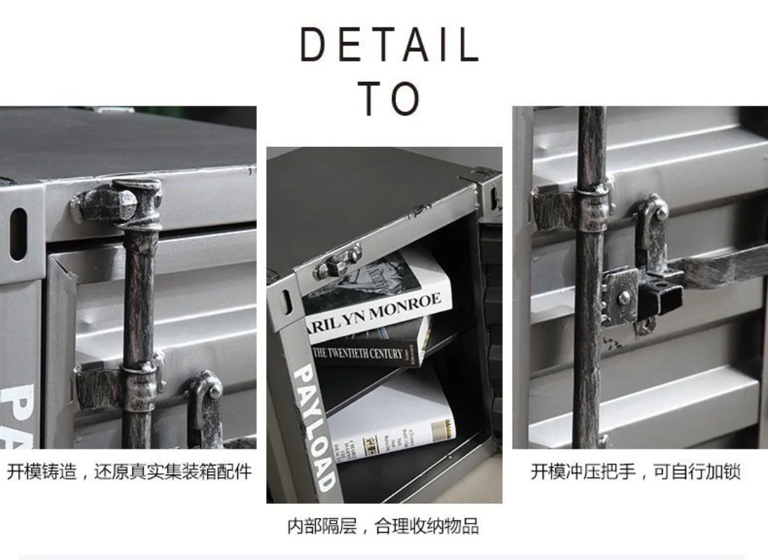 Industrial Container Nightstand - Vintage Storage Cabinet, Rustic Bedside Table, Distressed Metal & Dresser, Unique Home Decor