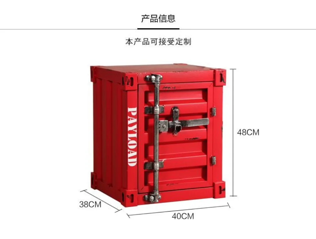 Industrial Container Nightstand - Vintage Storage Cabinet, Rustic Bedside Table, Distressed Metal & Dresser, Unique Home Decor