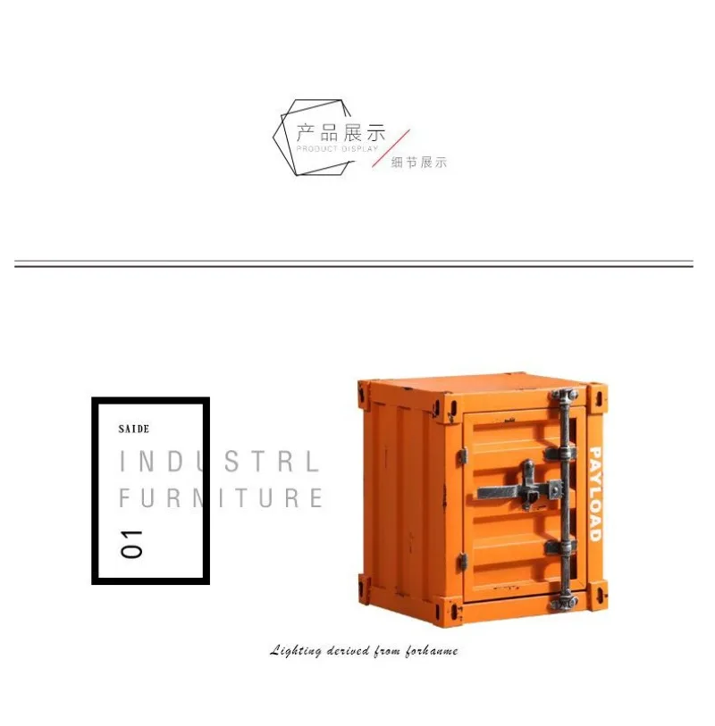 Industrial Container Nightstand - Vintage Storage Cabinet, Rustic Bedside Table, Distressed Metal & Dresser, Unique Home Decor