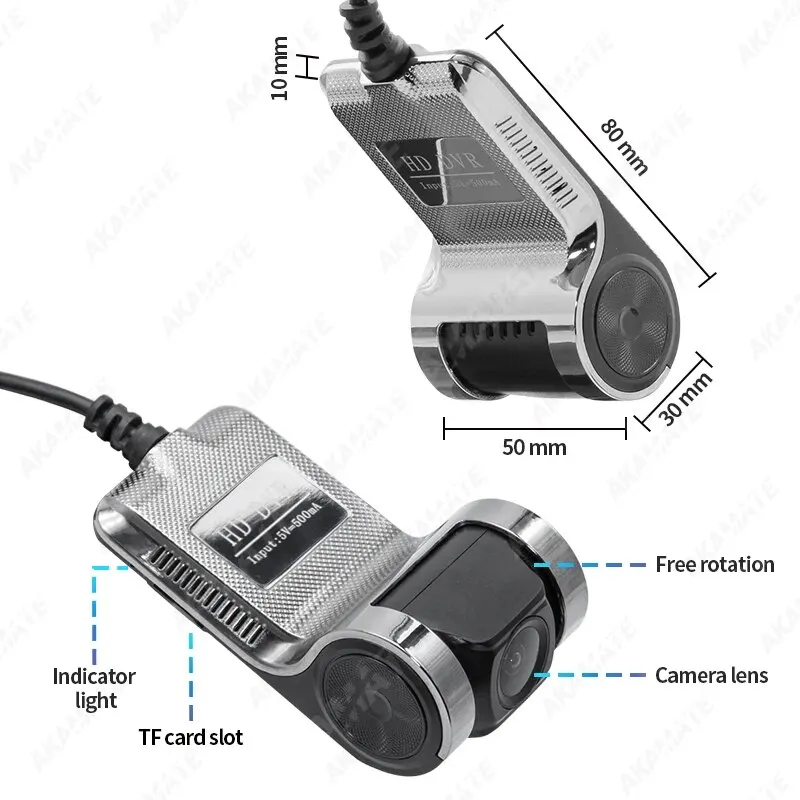 Grandnavi HD Car DVR Dash Cam ADAS Video 720P USB TF Card 16G/32G Auto Recorder for Android Multimedia Player DVD Voice Alarm