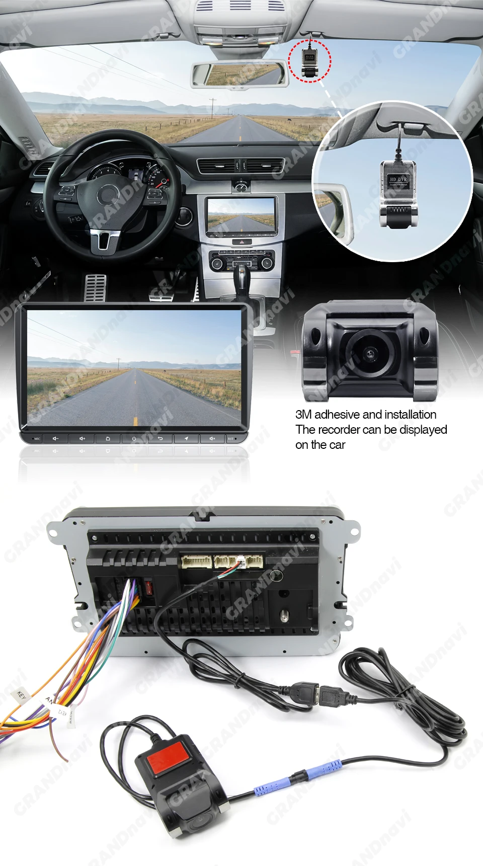 Grandnavi HD Car DVR Dash Cam ADAS Video 720P USB TF Card 16G/32G Auto Recorder for Android Multimedia Player DVD Voice Alarm Grandnavi HD Car DVR Dash Cam ADAS Video 720P USB TF Card 16G/32G Auto Recorder for Android Multimedia Player DVD Voice Alarm