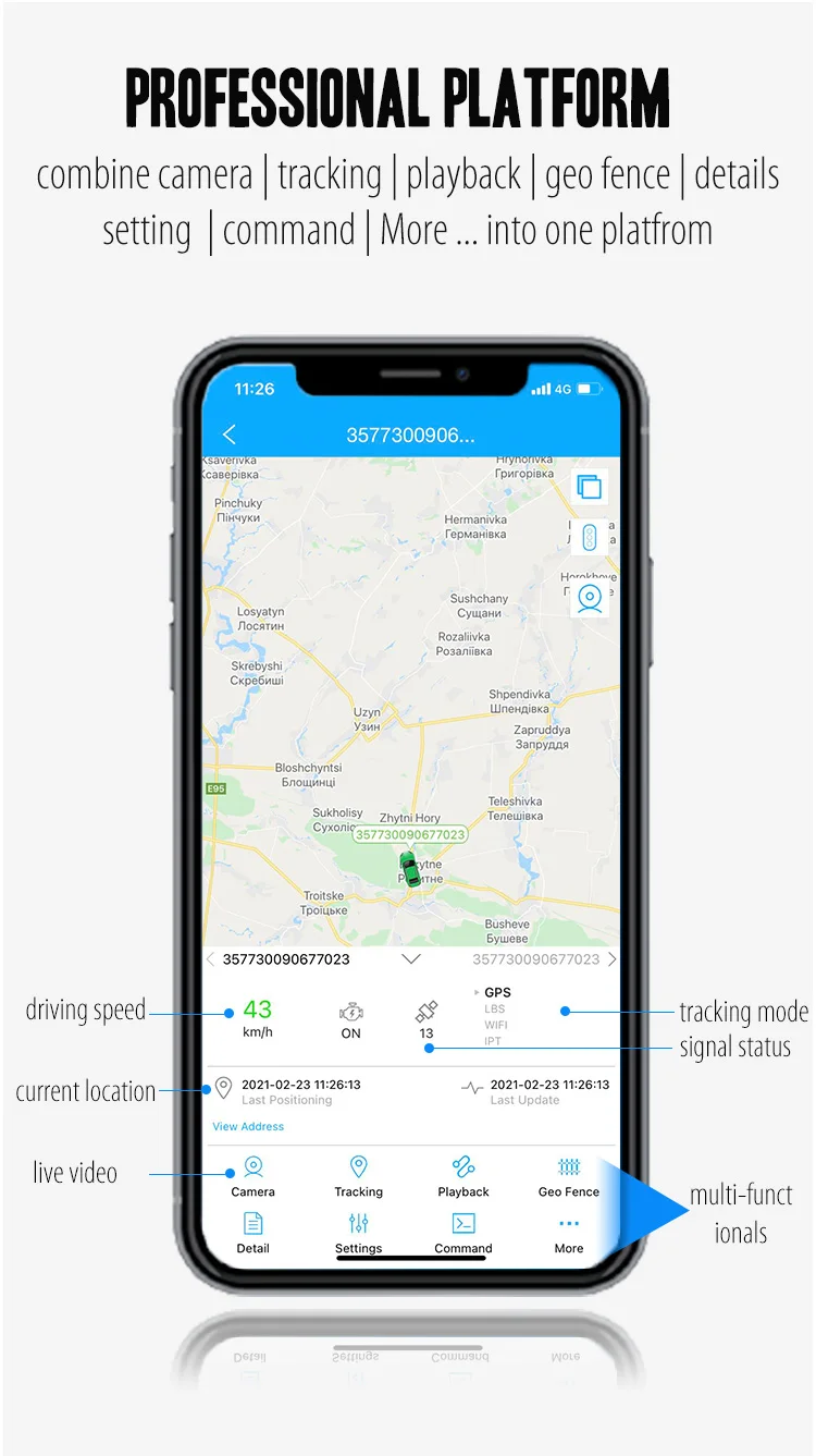 Jimiiot JC400P 4G Dual Dash Cams with Live Video Car Camera Wifi Hotspot GPS Tracking DVR 7/24H Remote Monitor By APP/WEB